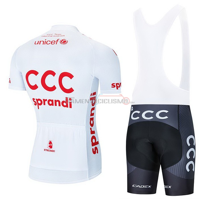 Abbigliamento Ciclismo CCC Team Manica Corta 2021 Bianco